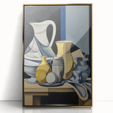 Electric Abstract Still Life Wall Art - Modern Cubist Vase Composition