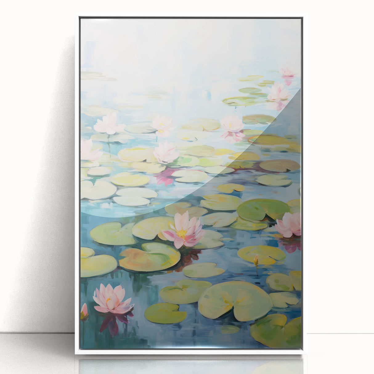 Electric Wall Art | Vibrant Water Lily-Inspired Modern Electric Art Canvas