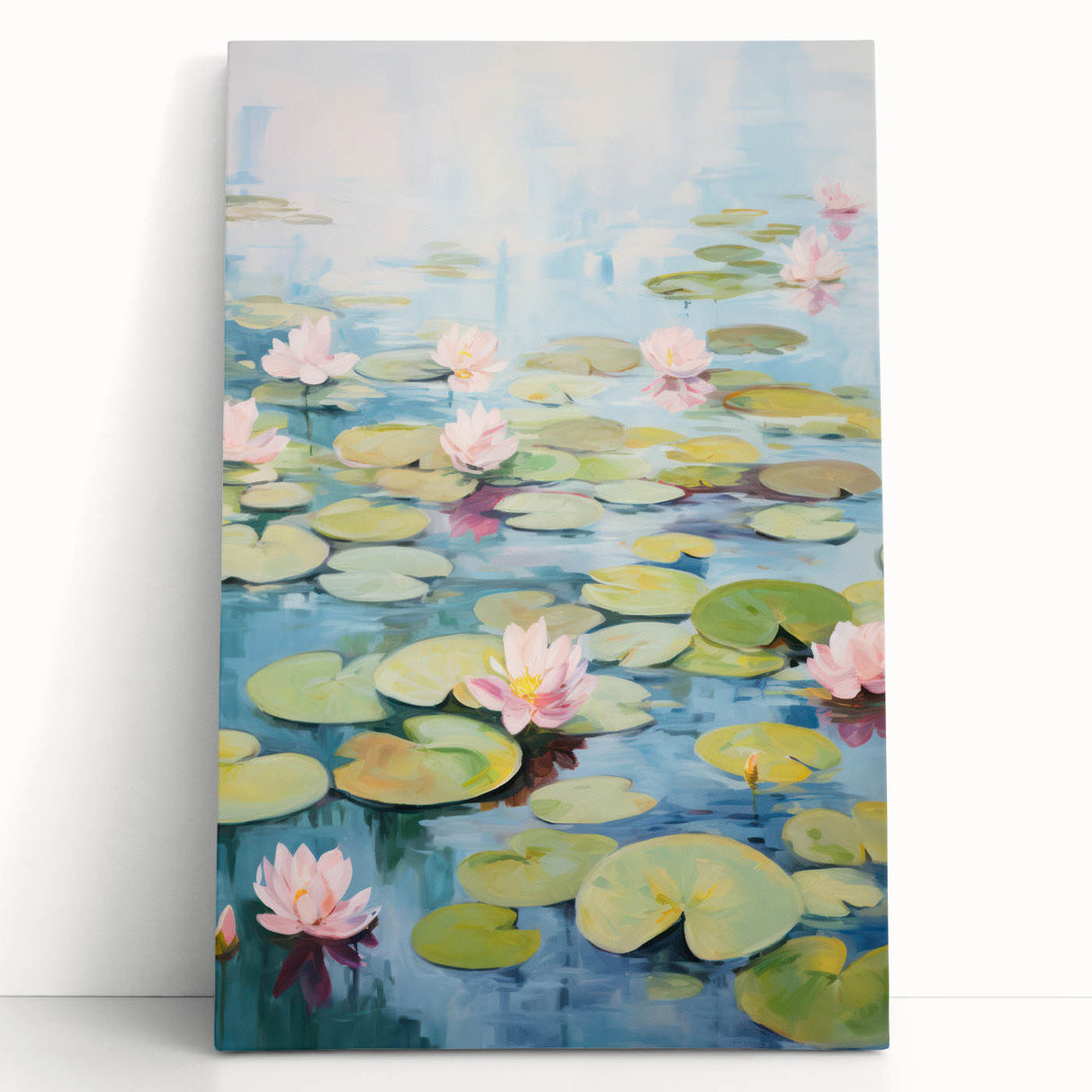 Electric Wall Art | Vibrant Water Lily-Inspired Modern Electric Art Canvas