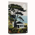 Electric Wall Art | Vibrant Hillside Cabin Modern Electric Art Canvas