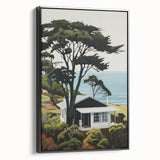 Electric Wall Art | Vibrant Hillside Cabin Modern Electric Art Canvas