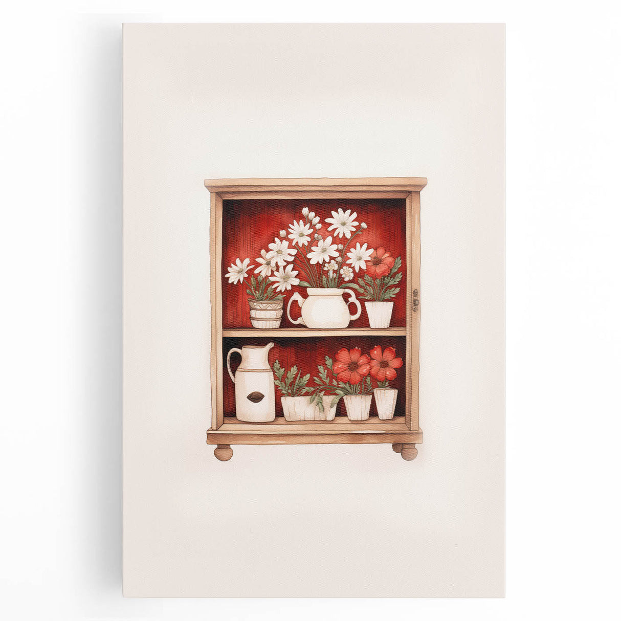 Electric Wall Art | Vibrant Floral Shelf Modern Electric Art Canvas
