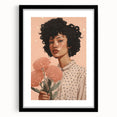 Electric Wall Art | Vibrant Floral Portrait Modern Electric Art Canvas