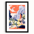 Electric Wall Art | Vibrant Surreal Desert Scene Modern Electric Art Canvas