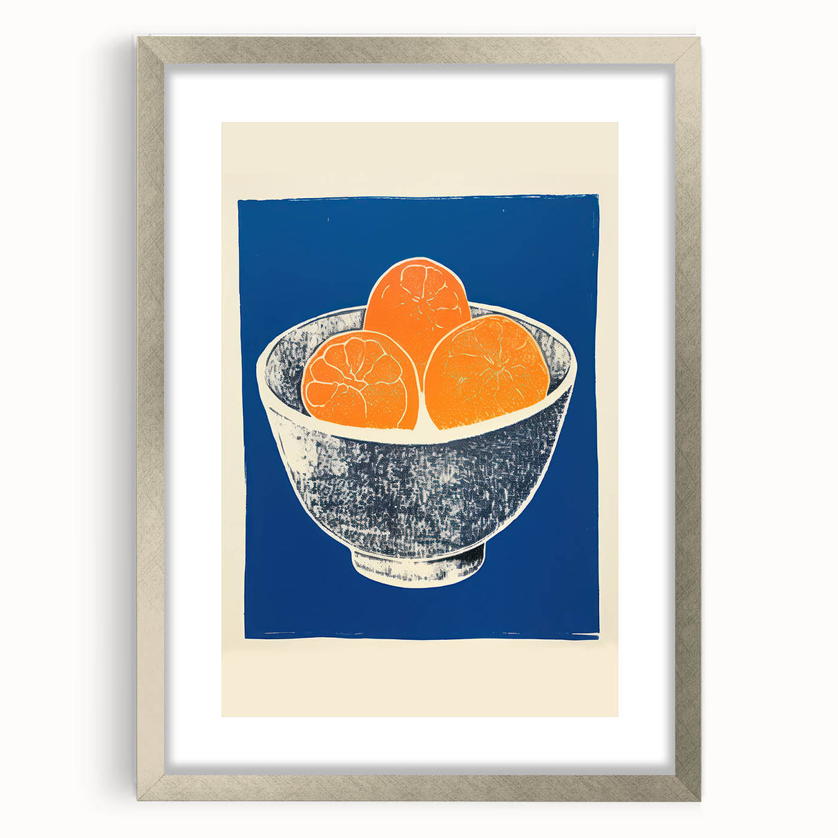 Vibrant Electric Bowl of Oranges Canvas - Modern Electric Decor