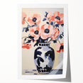Electric Floral Wall Art: Bold Poppy Vase in Modern Electric Art Canvas