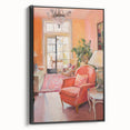 Electric Wall Art: Cozy Living Room Interior in Vibrant Modern Decor