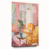 Electric Wall Art: Vibrant Interior with Yellow Chairs in Modern Decor