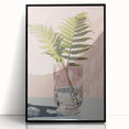 Electric Minimalist Wall Art: Fern in Glass Vase for Modern Decor