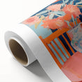 Electric Floral Wall Art: Bold Pink and Orange Flowers in Modern Decor