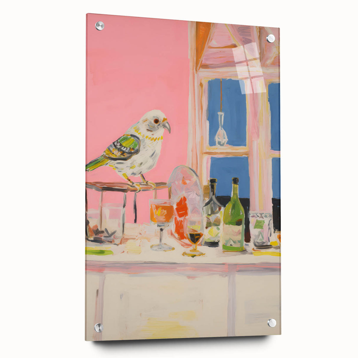 Electric Wall Art with Vibrant Parrot Design | Abstract Electric Decor