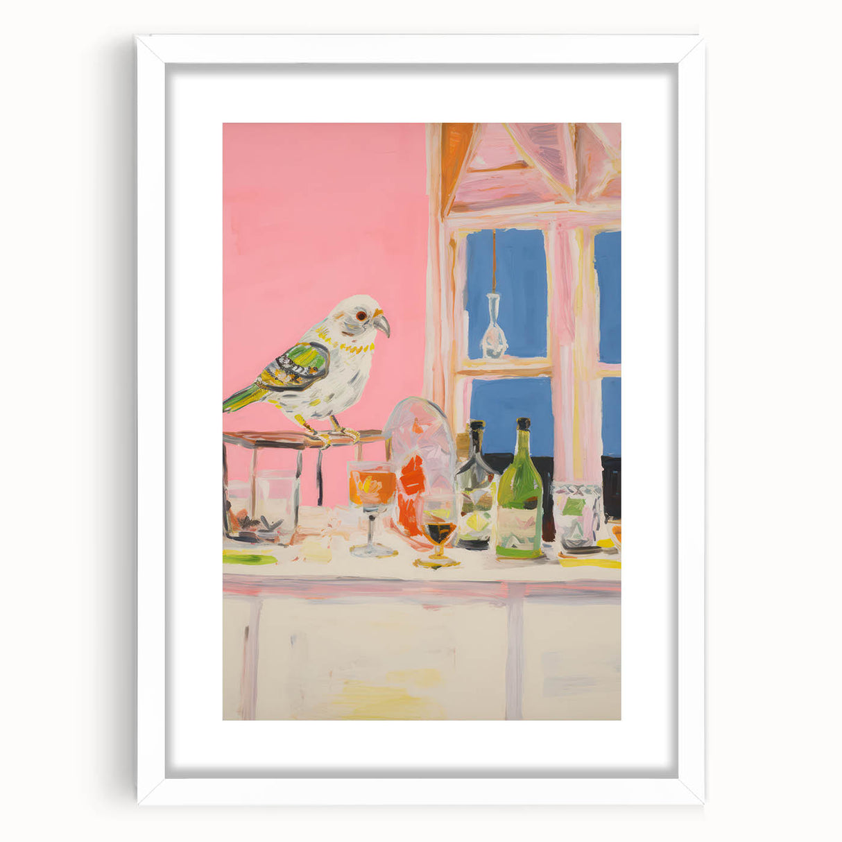 Electric Wall Art with Vibrant Parrot Design | Abstract Electric Decor