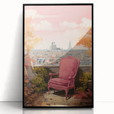 Electric Parisian Balcony Wall Art – Vibrant Electric Decor Canvas