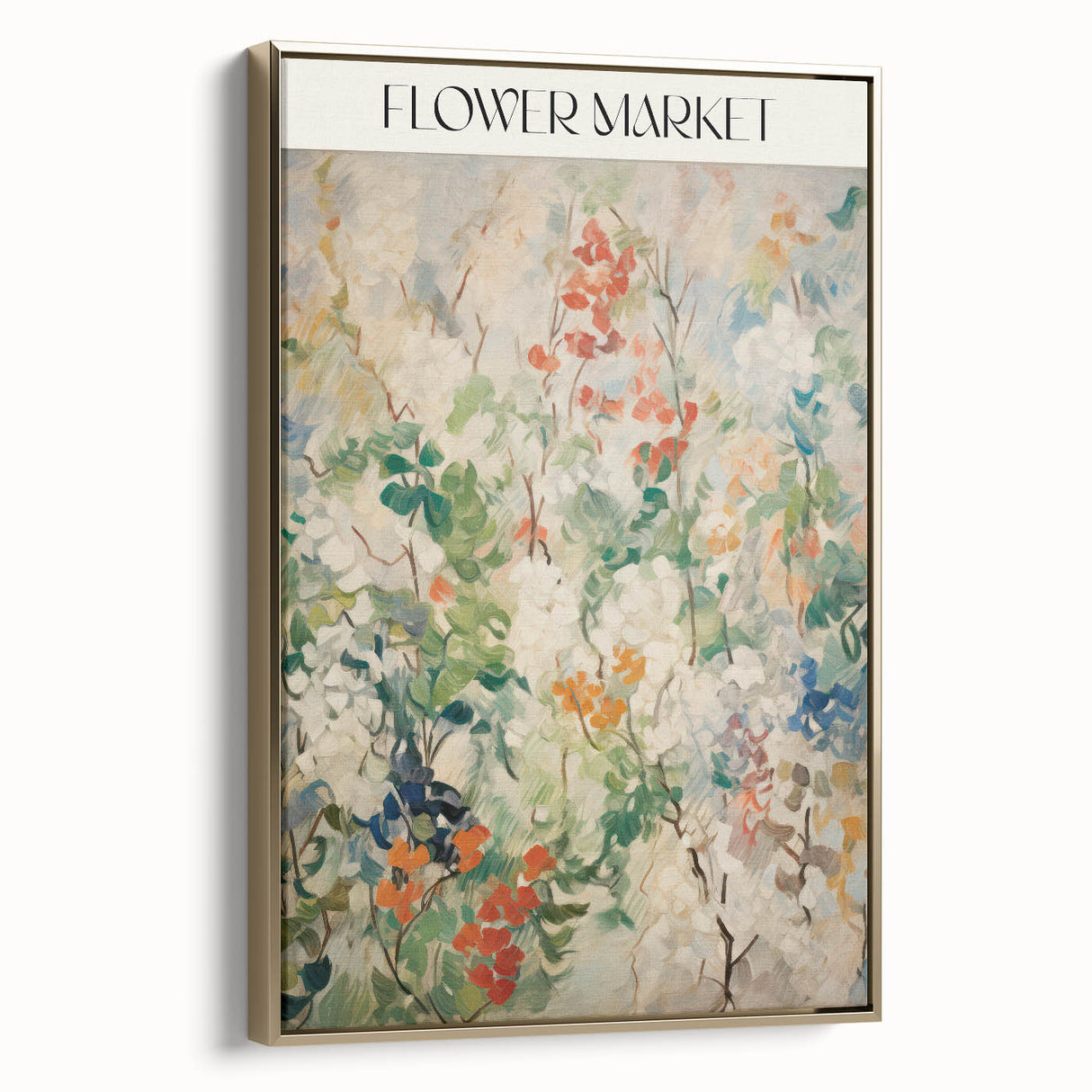 Electric Flower Market Canvas - Vibrant Floral Modern Wall Art Decor