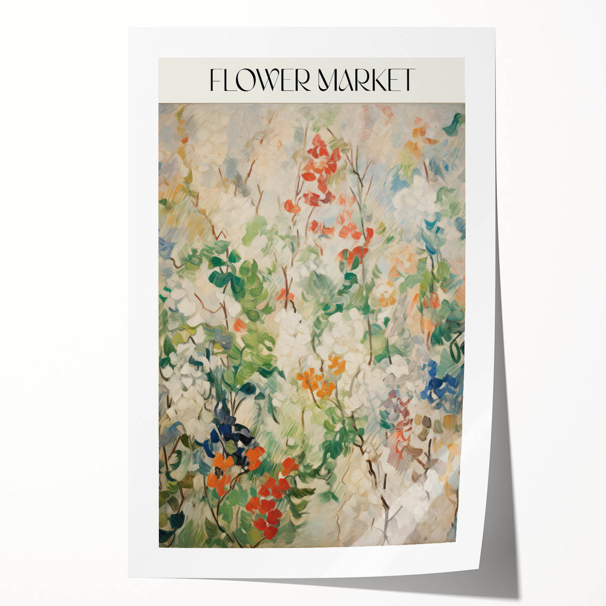 Electric Flower Market Canvas - Vibrant Floral Modern Wall Art Decor