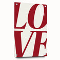 Electric Wall Art: Bold LOVE Typography in Vibrant Red for Modern Decor