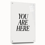 Electric Wall Art: Bold Black Typography 'You Are Here' for Modern Spaces