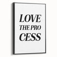 Electric Wall Art: Bold 'Love the Process' Typography for Modern Spaces