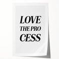 Electric Wall Art: Bold 'Love the Process' Typography for Modern Spaces