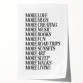 Electric Wall Art: Inspiring 'More Love, More Living' Typography Print