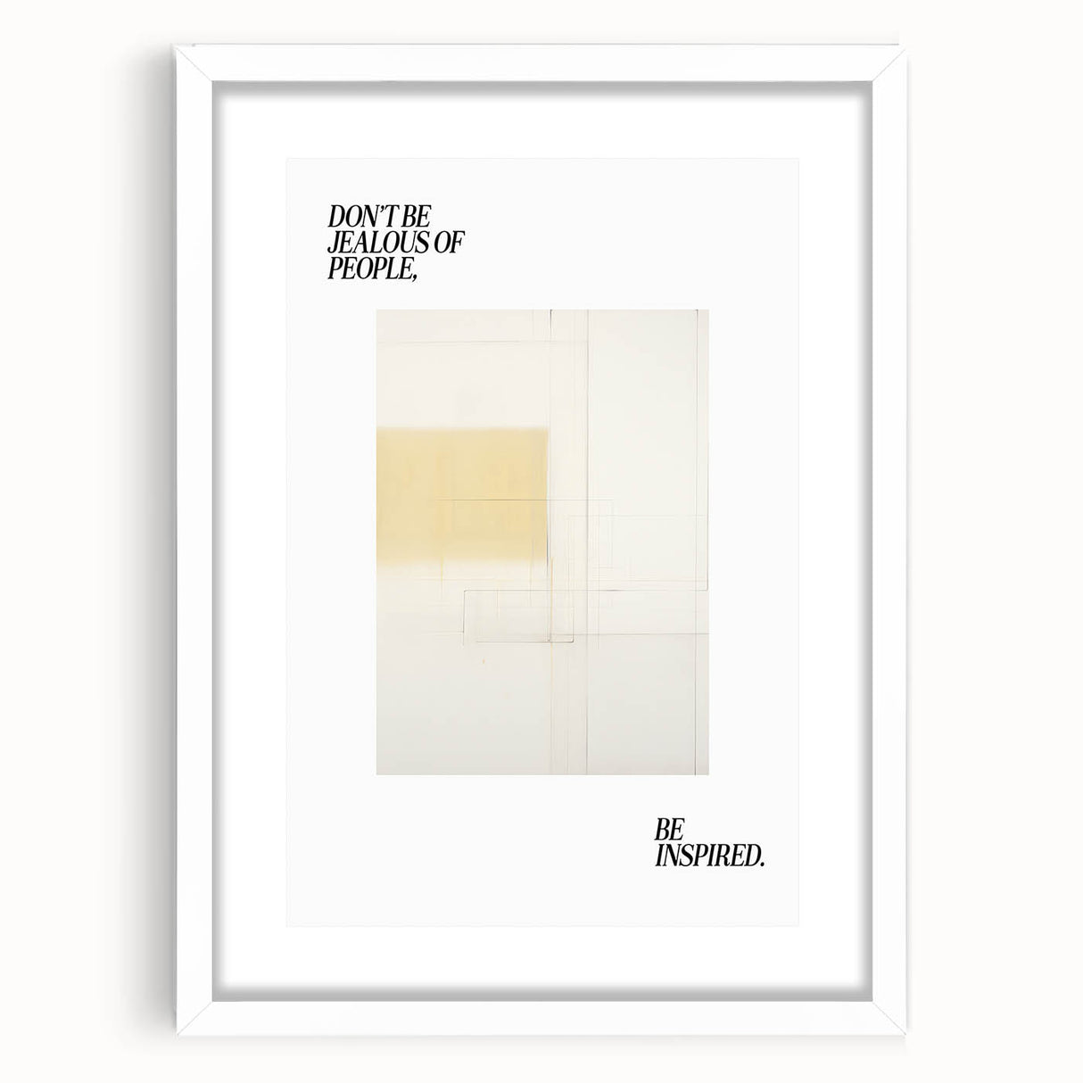 Electric Wall Art: Motivational 'Be Inspired' Typography with Abstract Art