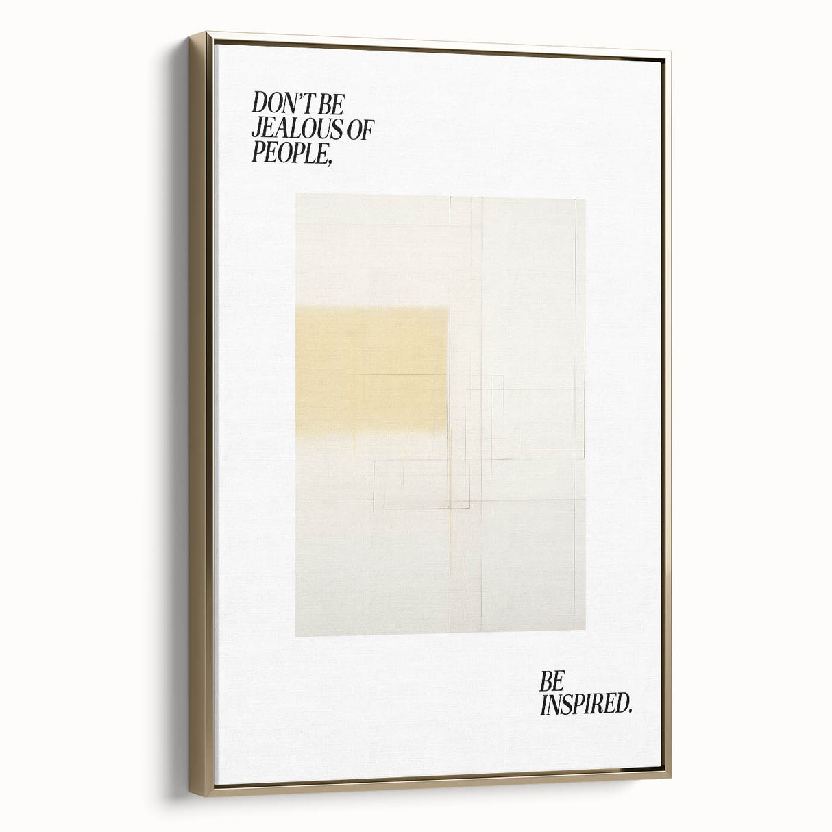 Electric Wall Art: Motivational 'Be Inspired' Typography with Abstract Art