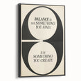 Electric Wall Art: 'Balance is Something You Create' Motivational Print