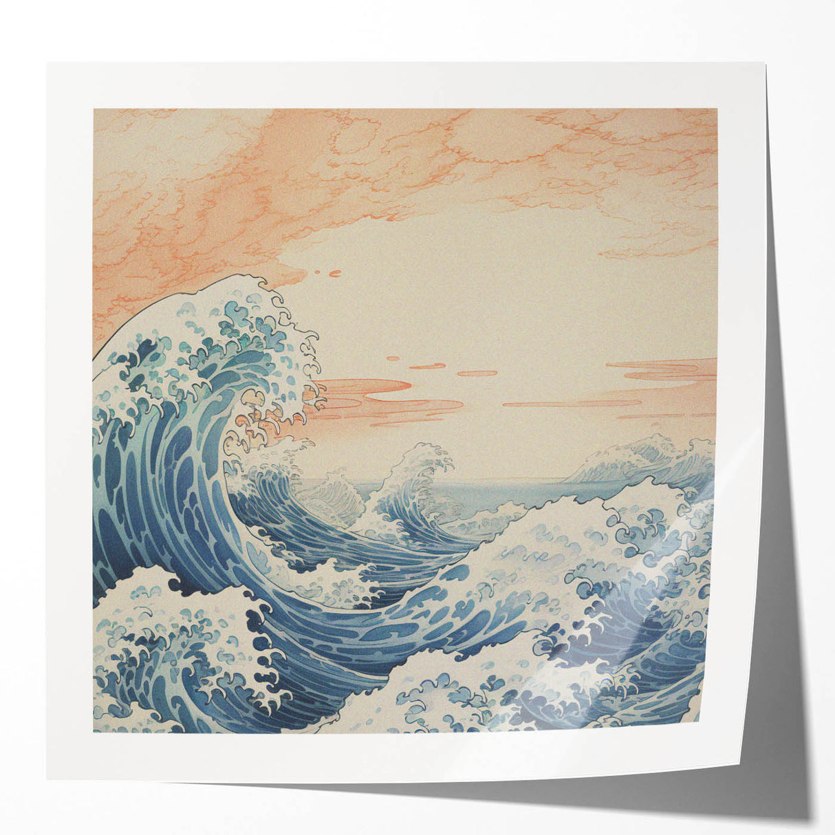 Electric Ocean Waves Wall Art – Abstract Vibrant Electric Art Print