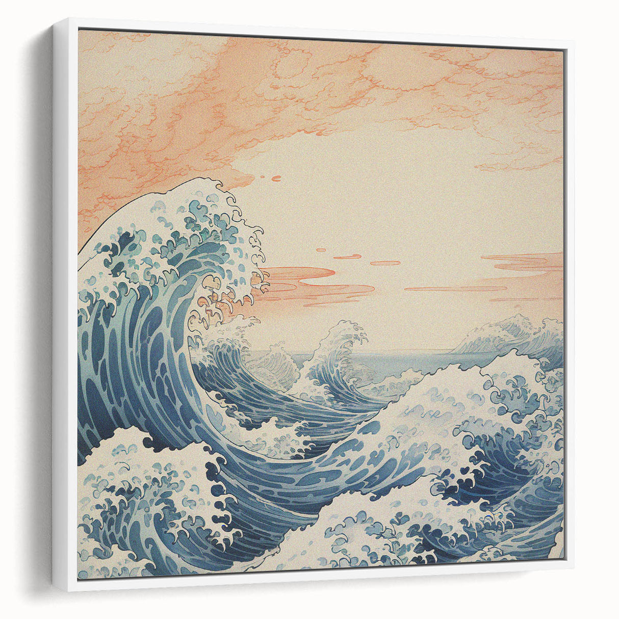 Electric Ocean Waves Wall Art – Abstract Vibrant Electric Art Print