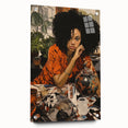 Vibrant Electric Wall Art – Bold Electric Painting of Thoughtful Figure