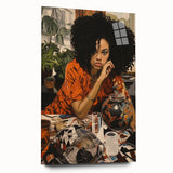 Vibrant Electric Wall Art – Bold Electric Painting of Thoughtful Figure