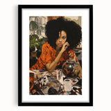 Vibrant Electric Wall Art – Bold Electric Painting of Thoughtful Figure