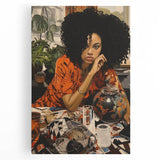 Vibrant Electric Wall Art – Bold Electric Painting of Thoughtful Figure