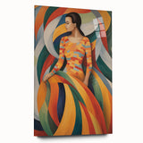 Electric Wall Art – Vibrant Abstract Painting of Colorful Flowing Figures