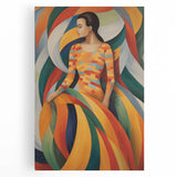 Electric Wall Art – Vibrant Abstract Painting of Colorful Flowing Figures