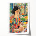 Electric Wall Art – Vibrant Floral Portrait Print of Woman in Garden