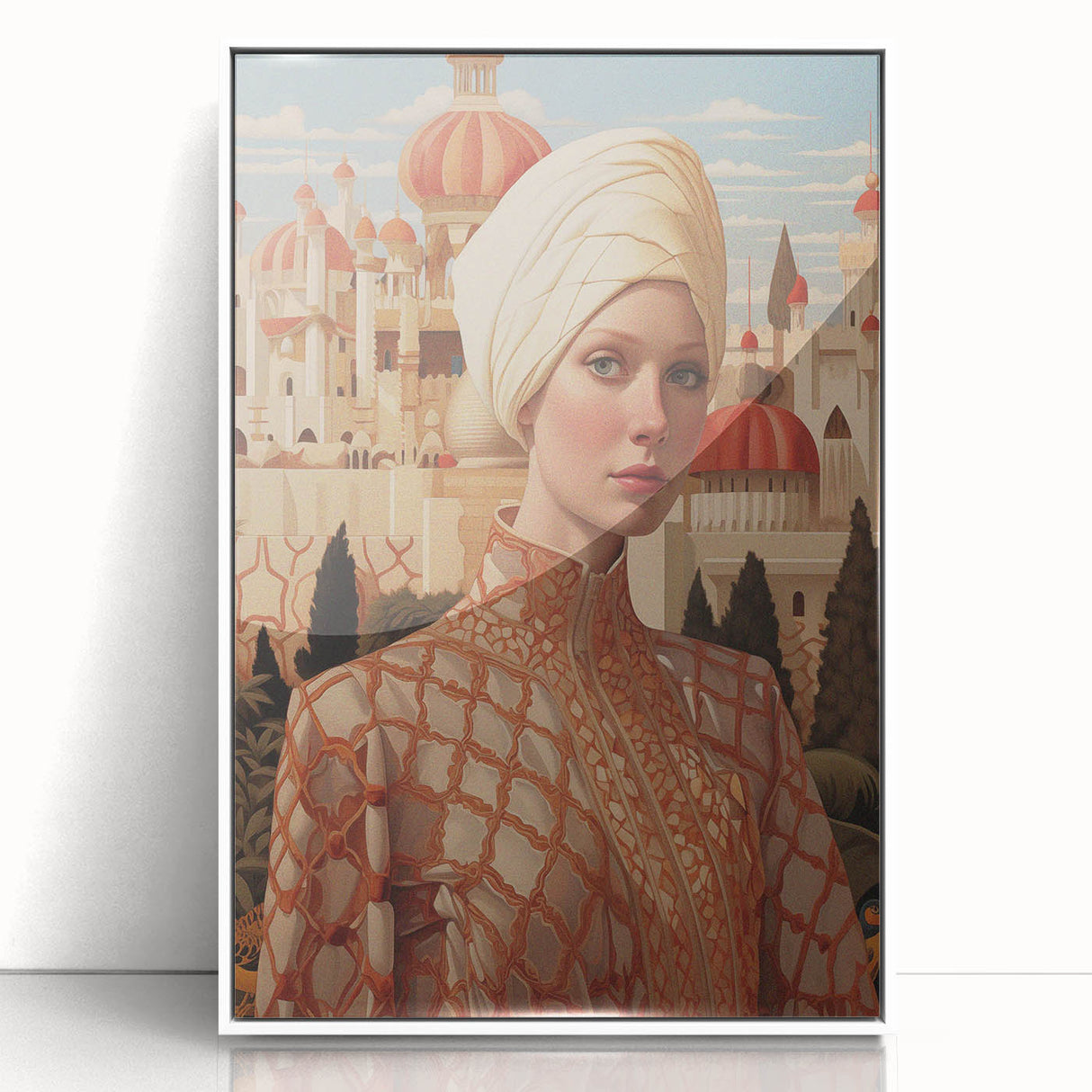 Electric Wall Art – Regal Portrait of Woman in Desert Palace Electric Print
