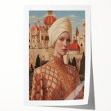 Electric Wall Art – Regal Portrait of Woman in Desert Palace Electric Print