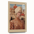 Electric Wall Art – Elegant Portrait of Woman in Palace Setting Electric Print