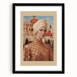 Electric Wall Art – Elegant Portrait of Woman in Palace Setting Electric Print