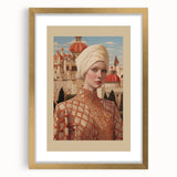 Electric Wall Art – Elegant Portrait of Woman in Palace Setting Electric Print