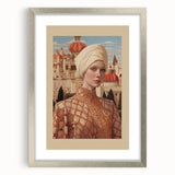 Electric Wall Art – Elegant Portrait of Woman in Palace Setting Electric Print