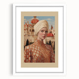 Electric Wall Art – Elegant Portrait of Woman in Palace Setting Electric Print