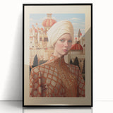 Electric Wall Art – Elegant Portrait of Woman in Palace Setting Electric Print