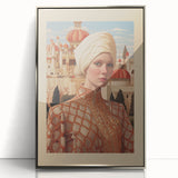 Electric Wall Art – Elegant Portrait of Woman in Palace Setting Electric Print