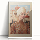 Electric Wall Art – Elegant Portrait of Woman in Palace Setting Electric Print