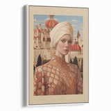 Electric Wall Art – Elegant Portrait of Woman in Palace Setting Electric Print