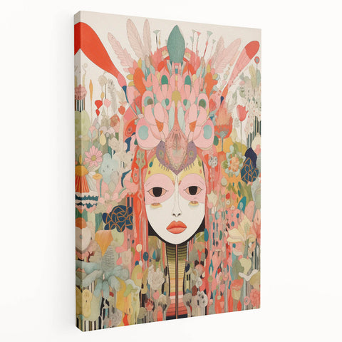 Electric Wall Art – Vibrant Abstract Floral Mask Electric Art Print