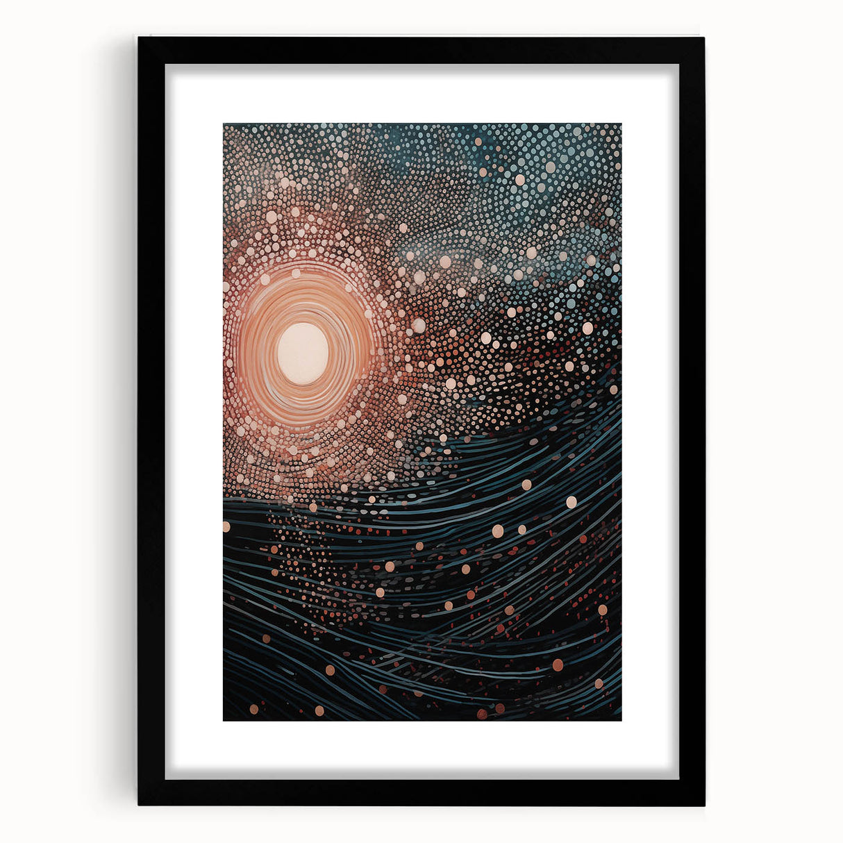 Electric Wall Art – Abstract Cosmic Light and Waves Electric Art Print