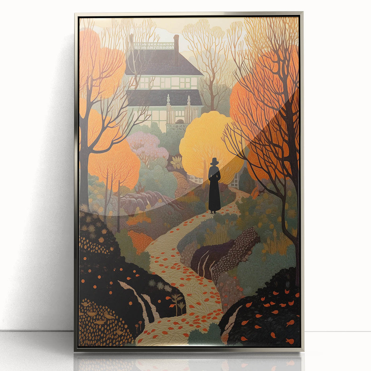 Electric Wall Art – Vibrant Autumn Landscape with Silhouette Electric Print